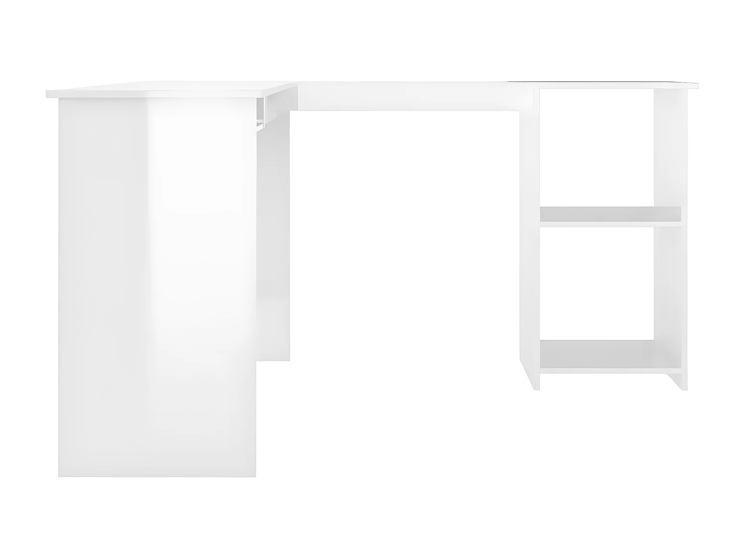 Bureau d'angle forme de L Blanc brillant 120x140x75cm Aggloméré