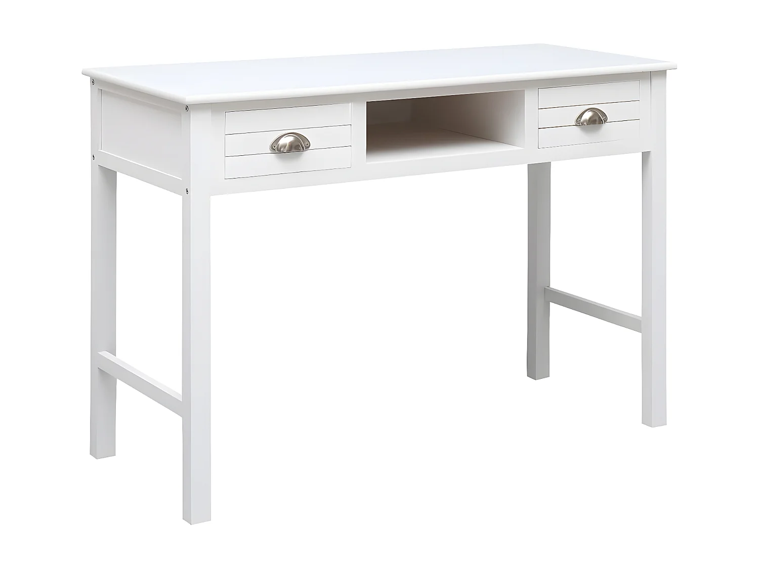 Bureau Blanc 108x45x76 cm Bois de Paulownia massif