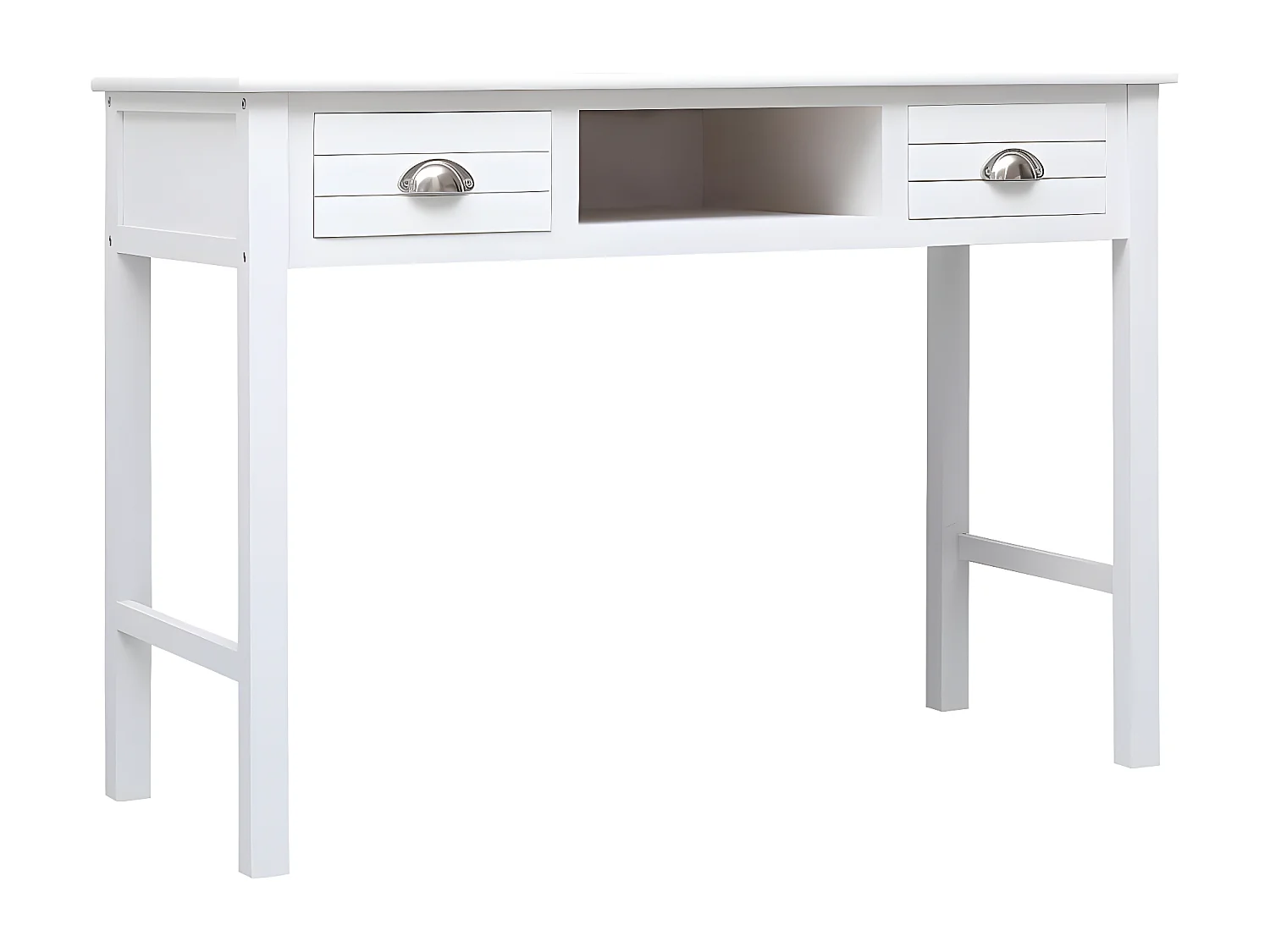 Bureau Blanc 108x45x76 cm Bois de Paulownia massif