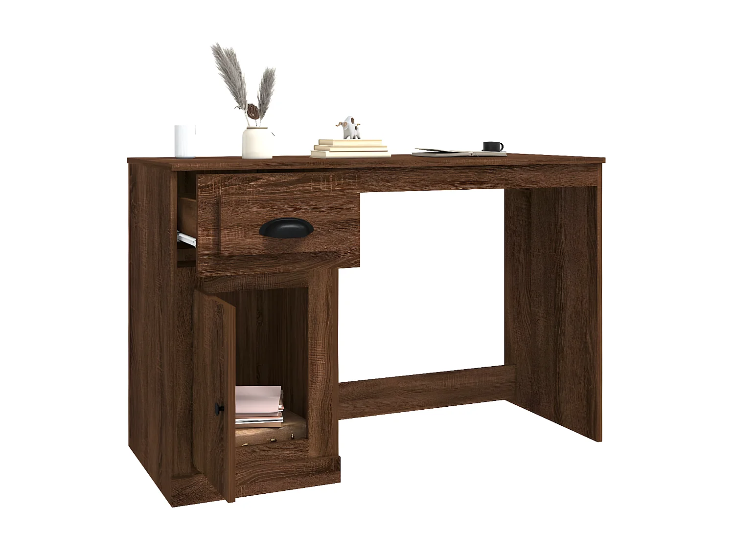 Bureau avec tiroir chêne marron 115x50x75 cm bois d'ingénierie