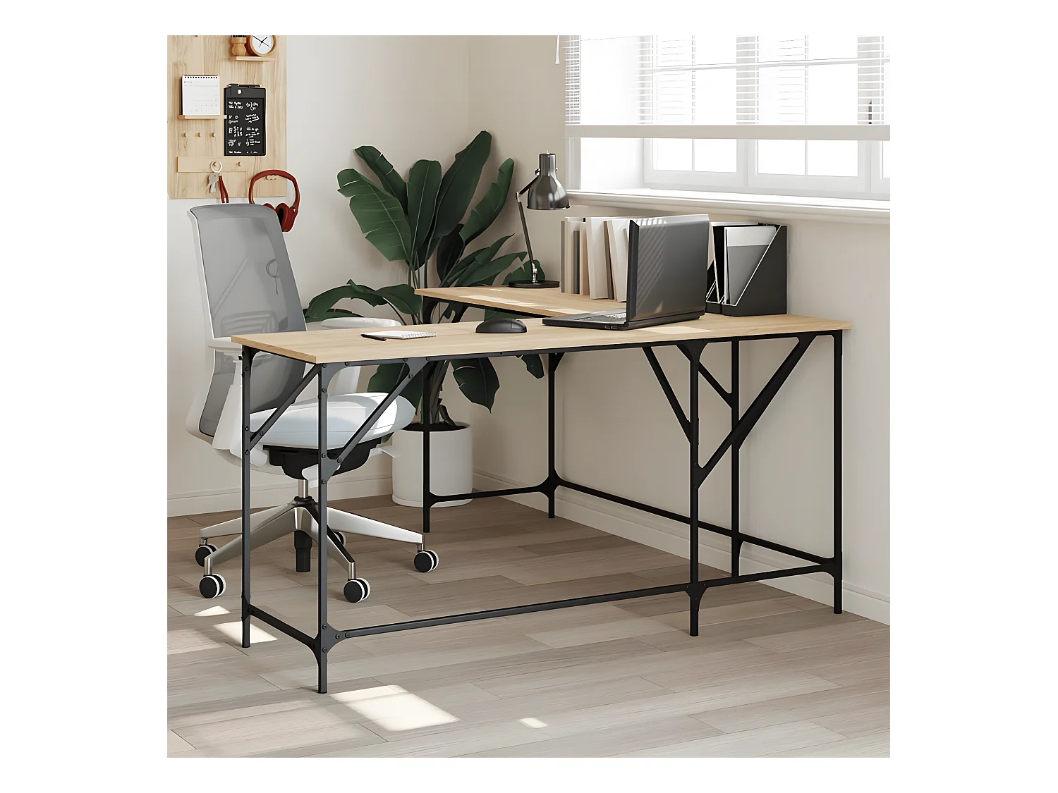 Bureau chêne sonoma 149x149x75 cm bois d'ingénierie