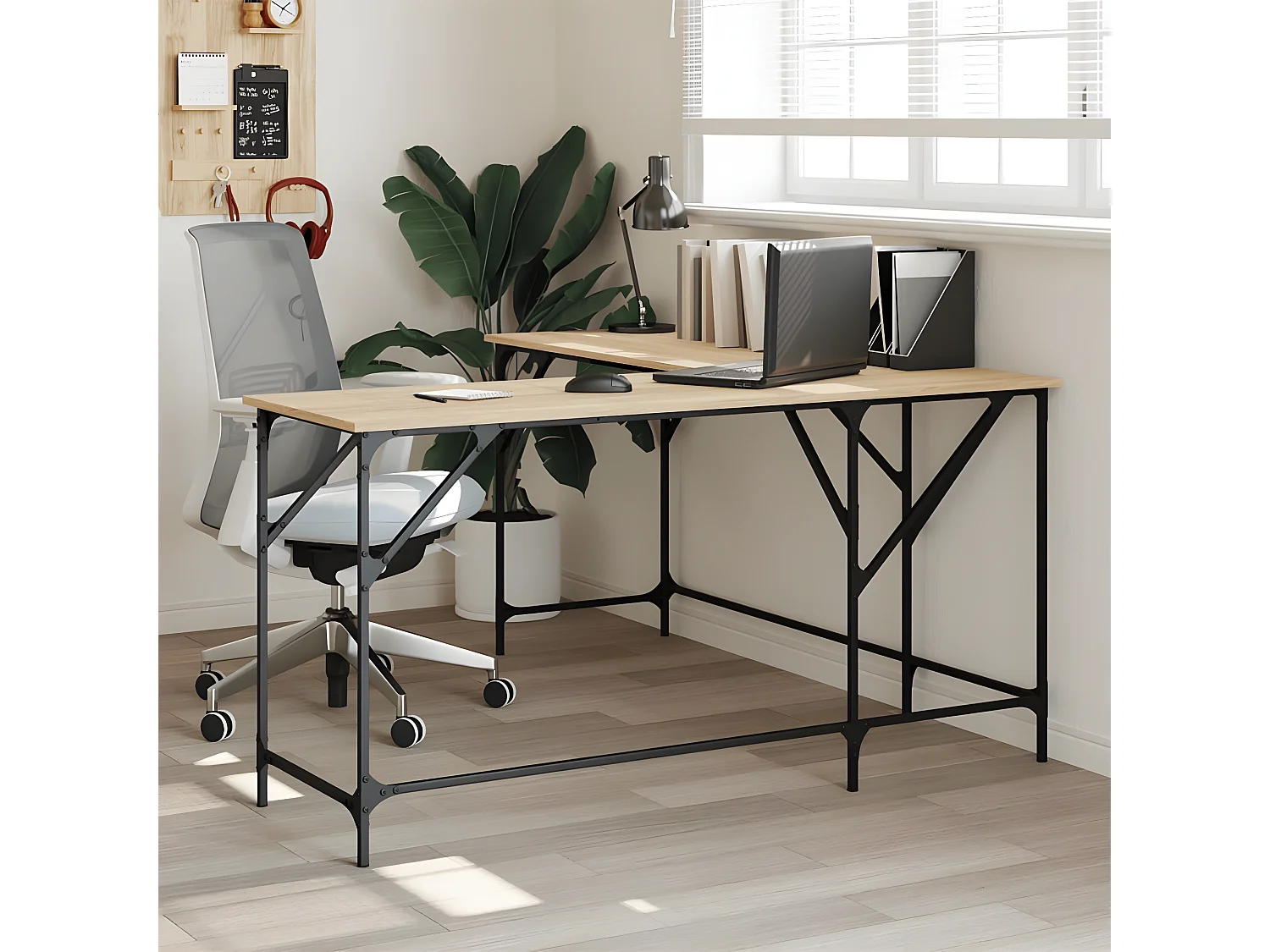 Bureau chêne sonoma 149x149x75 cm bois d'ingénierie