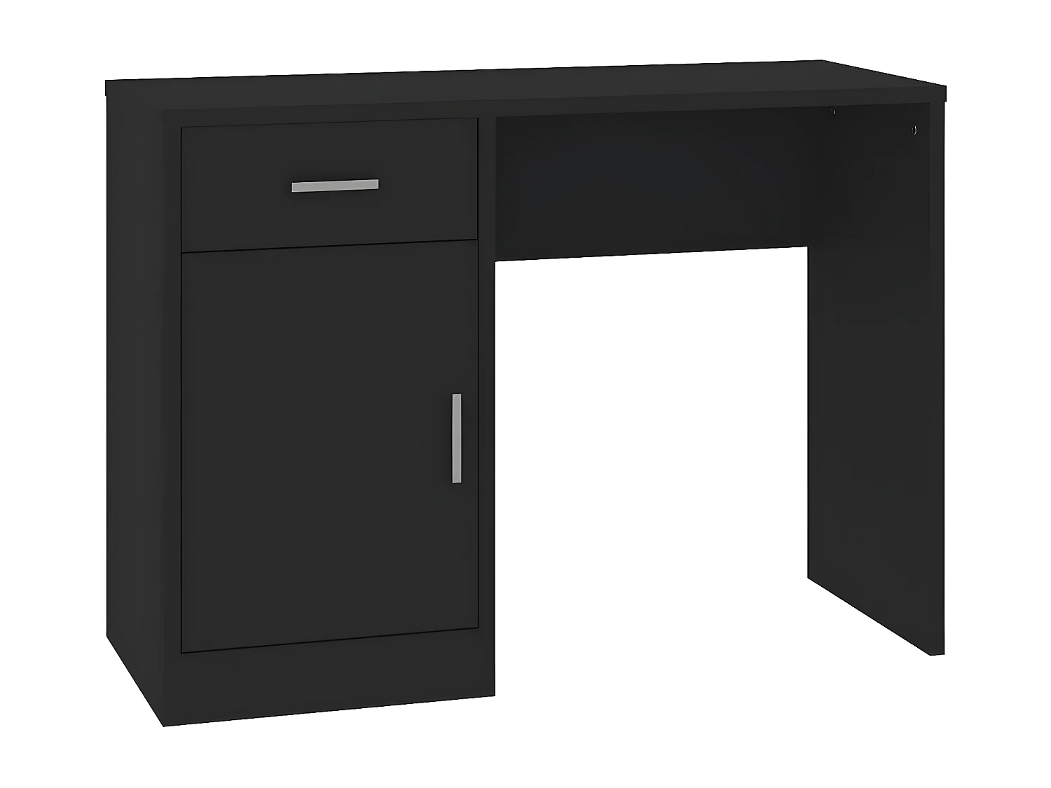 Bureau avec tiroir et armoire Noir 100x40x73 cm Bois ingénierie