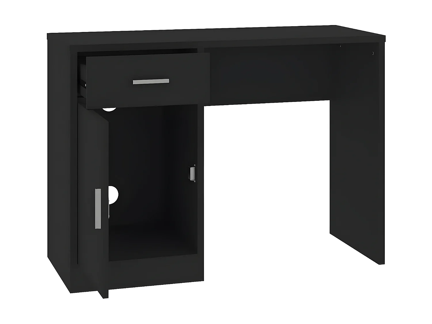 Bureau avec tiroir et armoire Noir 100x40x73 cm Bois ingénierie