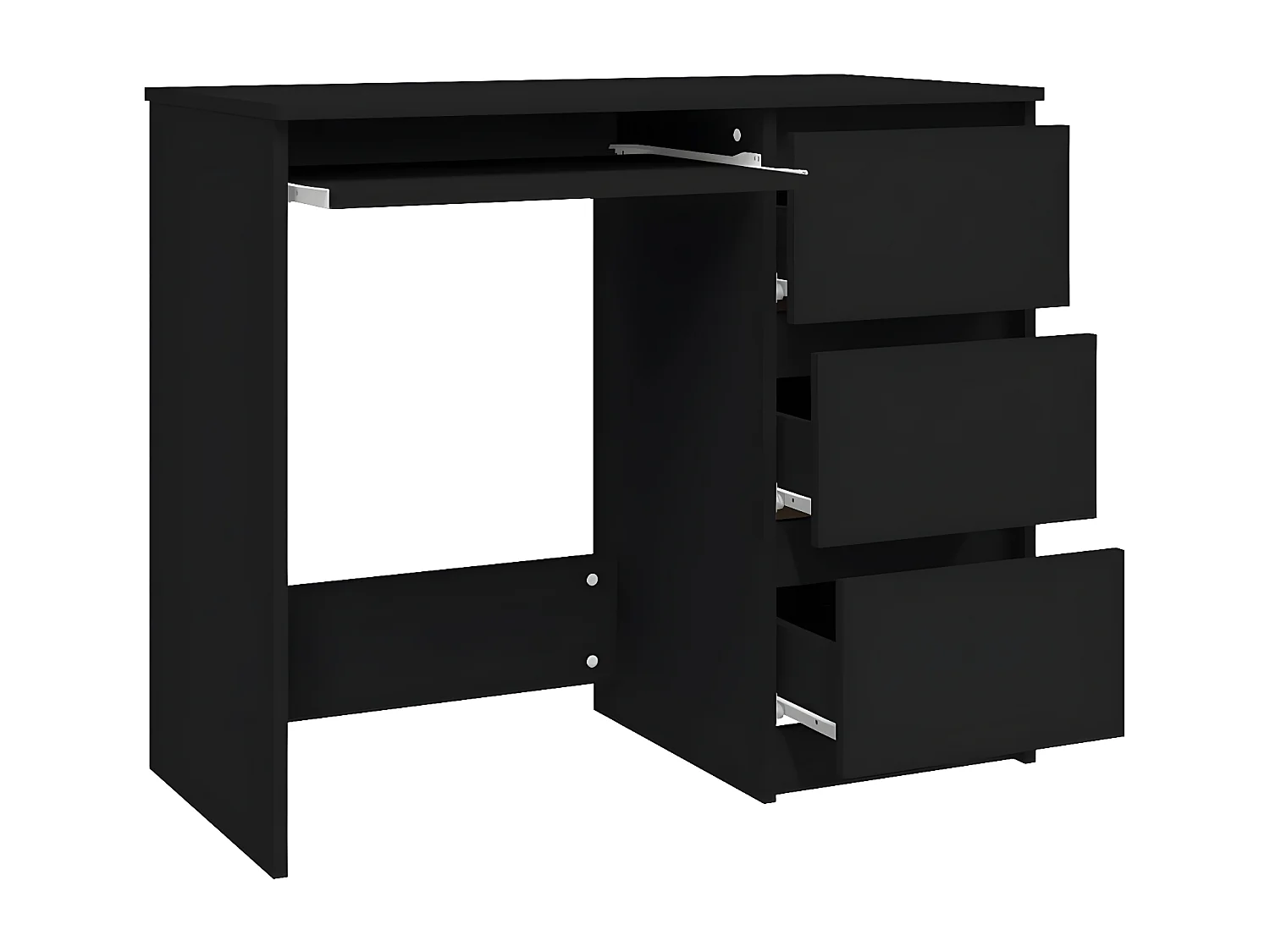 Bureau Noir 90x45x76 cm Aggloméré