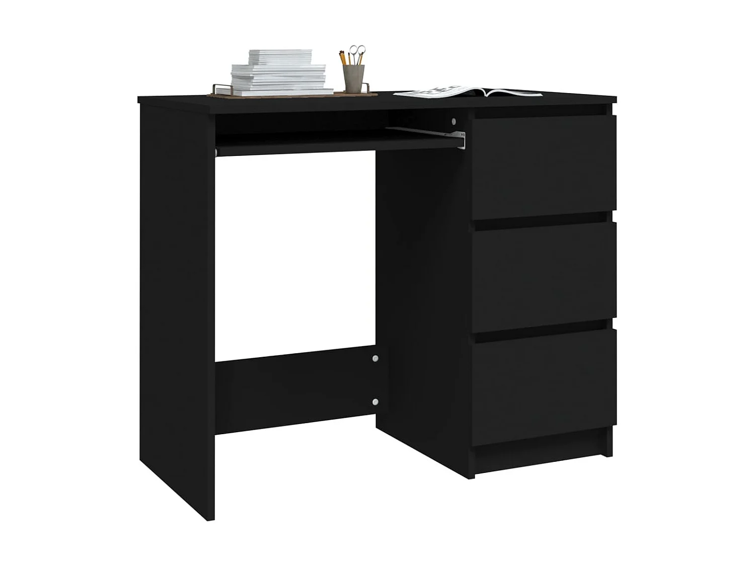 Bureau Noir 90x45x76 cm Aggloméré