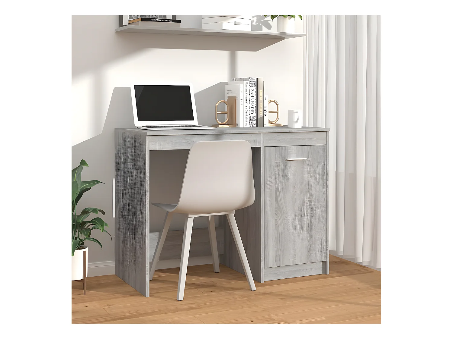 Bureau Sonoma gris 100x50x76 cm Bois d'ingénierie