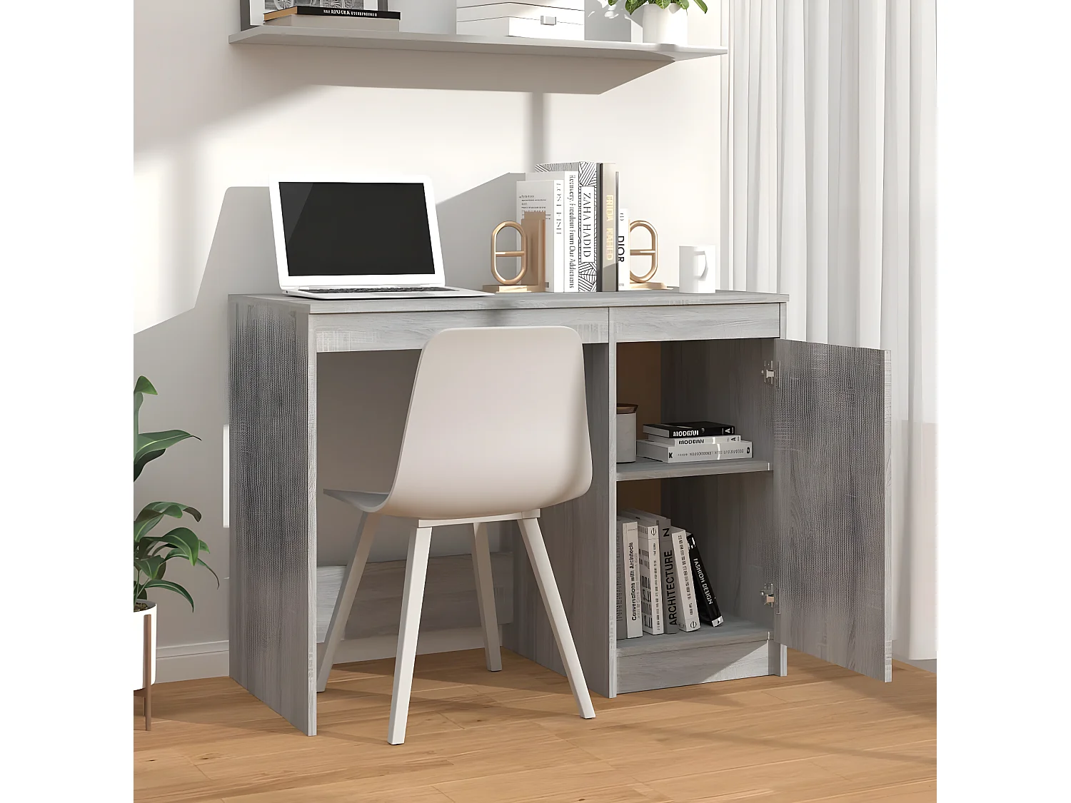 Bureau Sonoma gris 100x50x76 cm Bois d'ingénierie