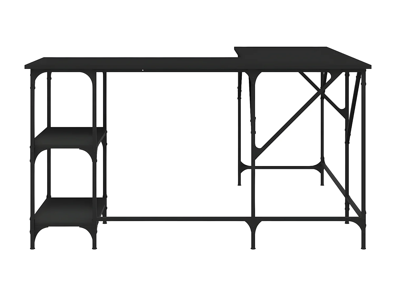 Bureau noir 139x139x75 cm bois d'ingénierie