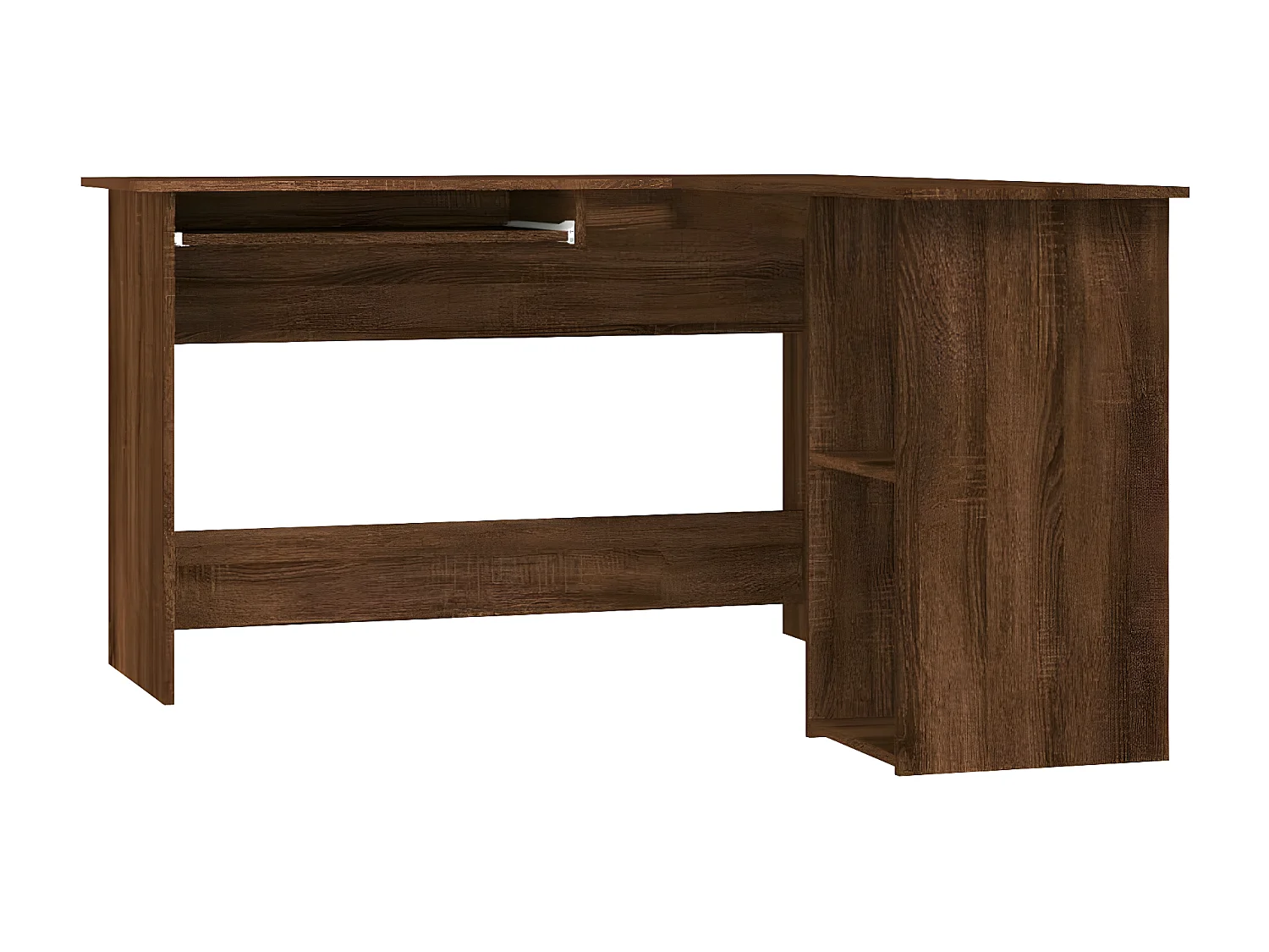 Bureau d'angle chêne marron 120x140x75 cm bois d'ingénierie