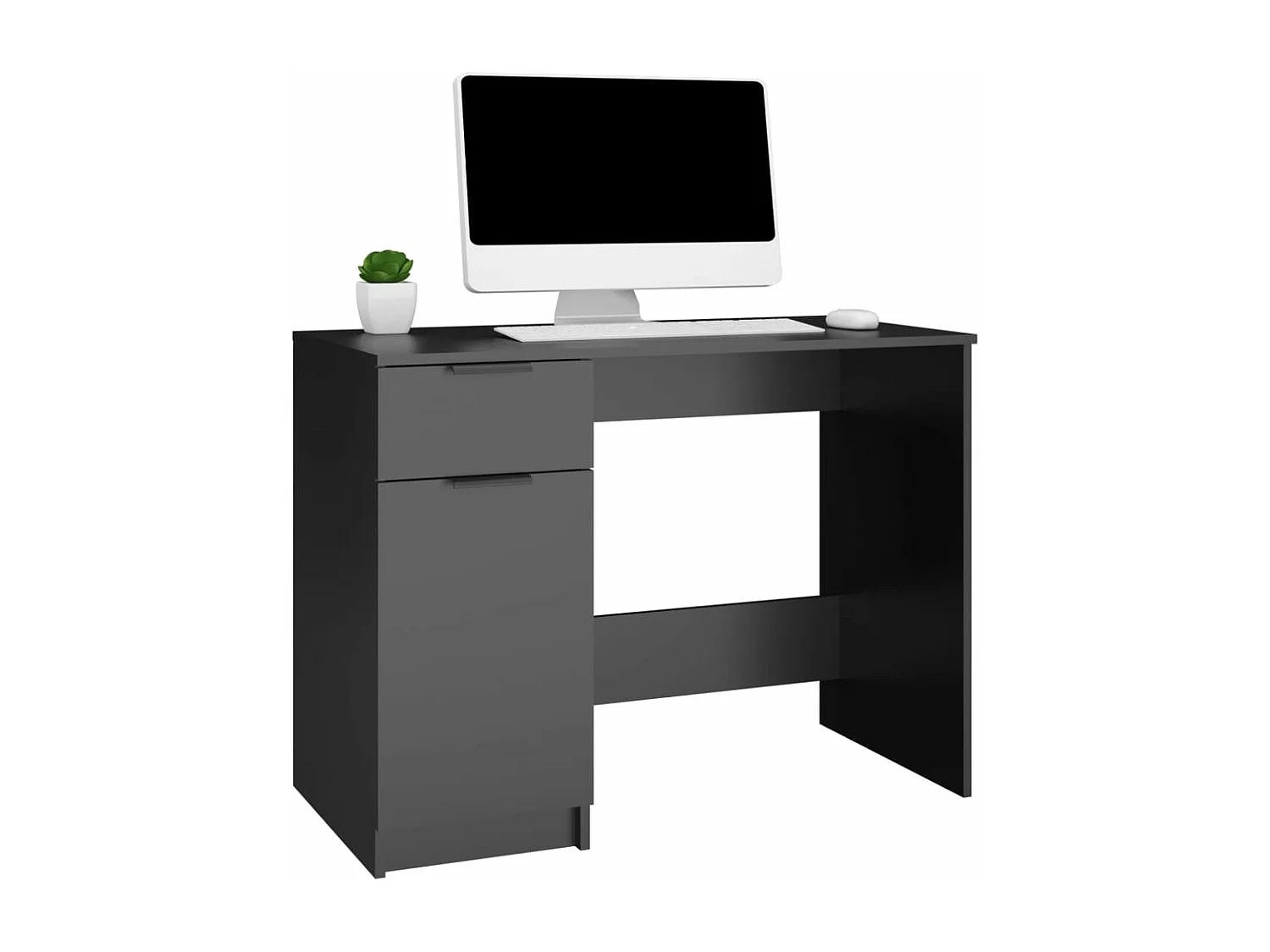 Bureau noir 100x50x75 cm bois d'ingénierie