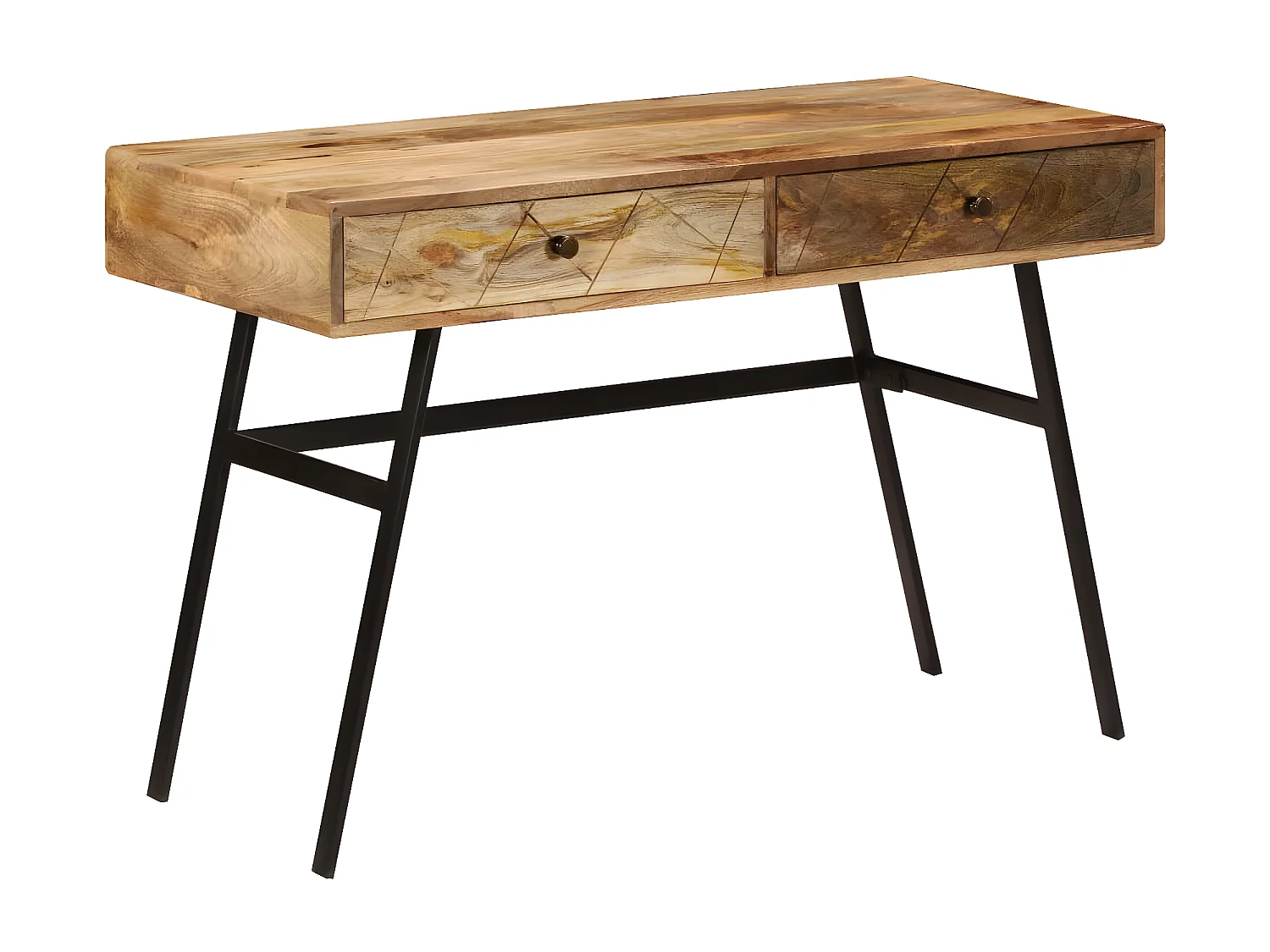 Bureau avec tiroirs Bois solide de manguier 110x50x76 cm