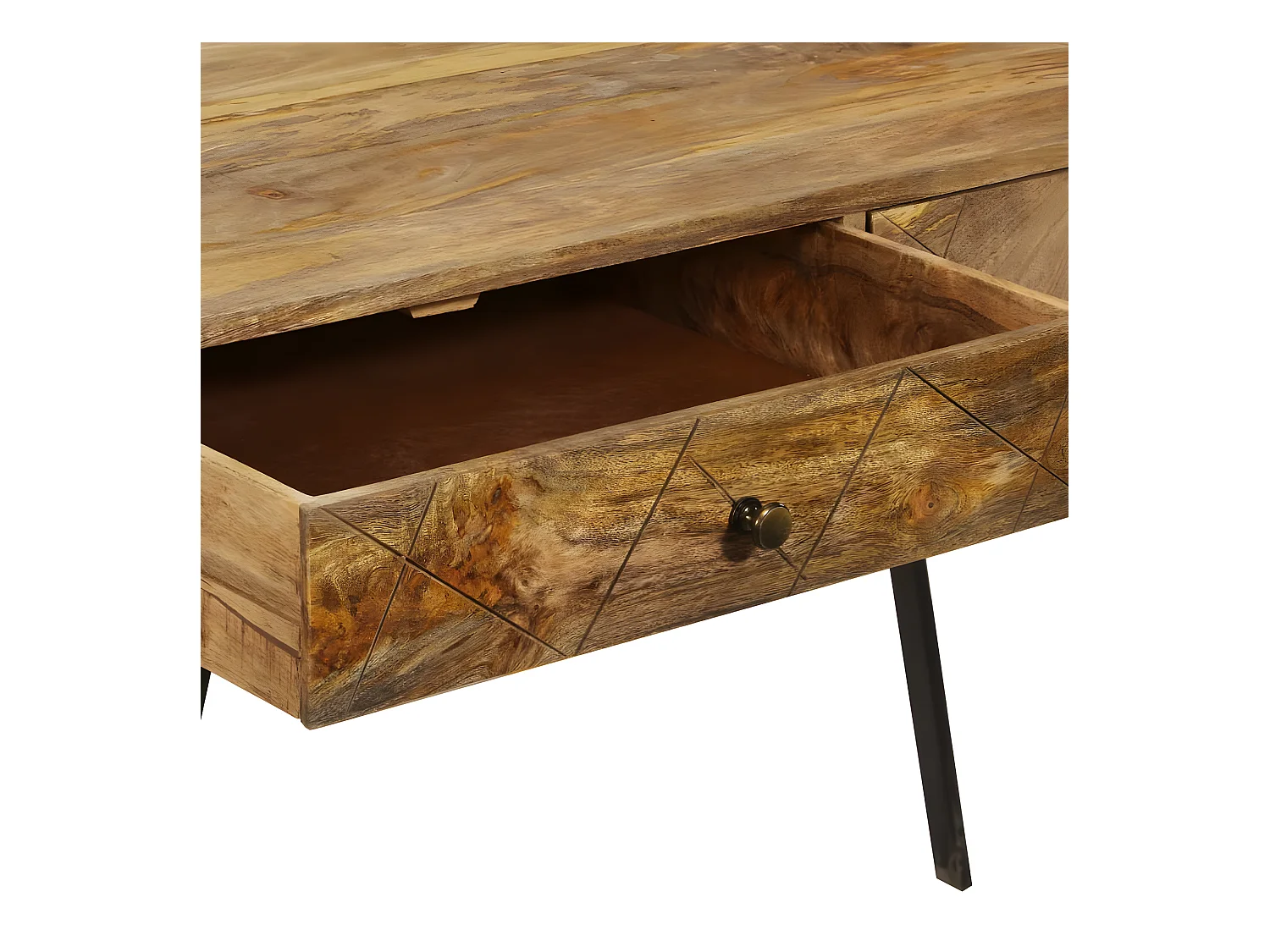 Bureau avec tiroirs Bois solide de manguier 110x50x76 cm