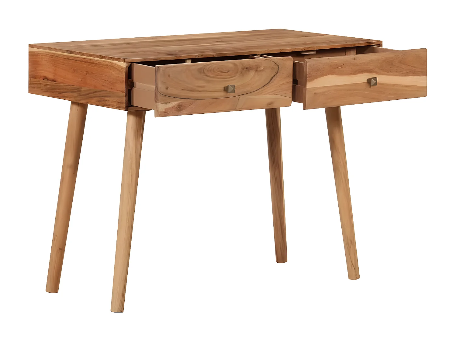 Escritorio de madera maciza de acacia 100x51x76 cm