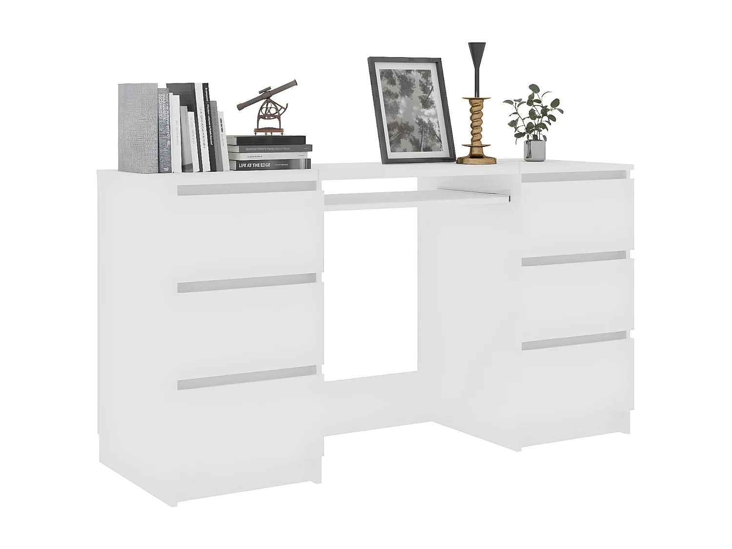 Bureau Blanc 140x50x77 cm Bois d'ingénierie