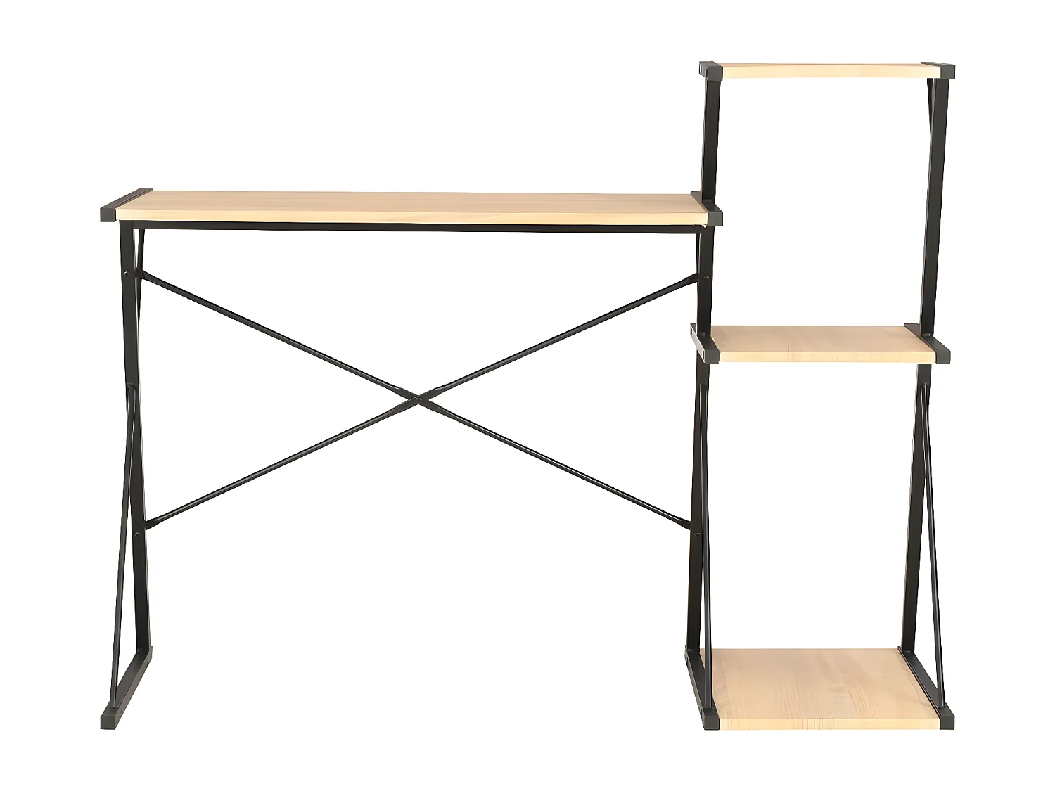 Bureau met schap 116x50x93 cm zwart en eikenkleurig