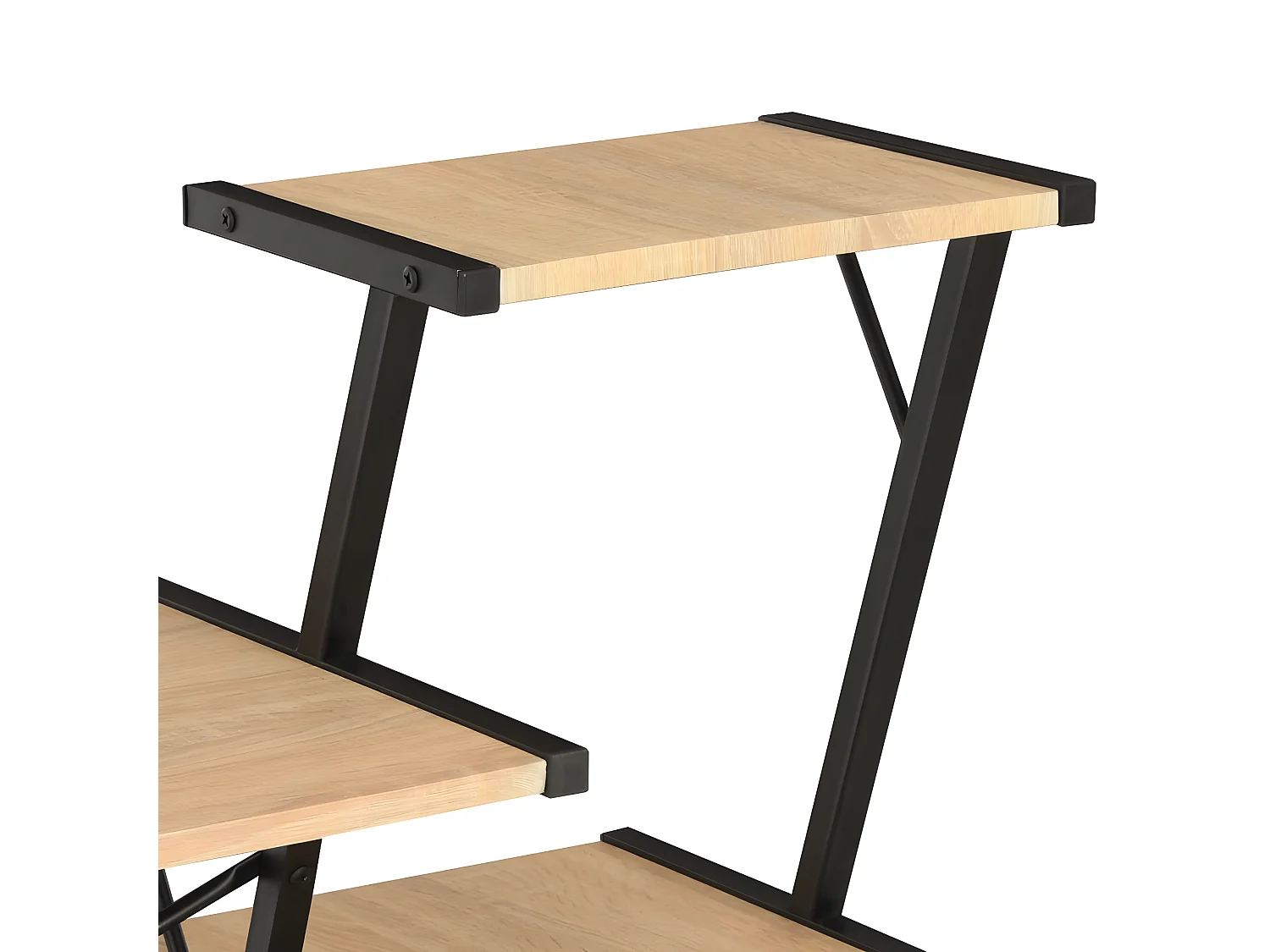 Bureau met schap 116x50x93 cm zwart en eikenkleurig