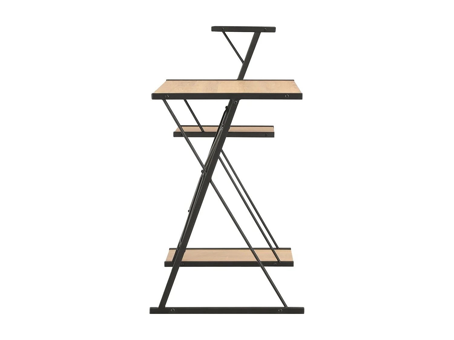 Bureau avec étagère Noir et chêne 116x50x93 cm