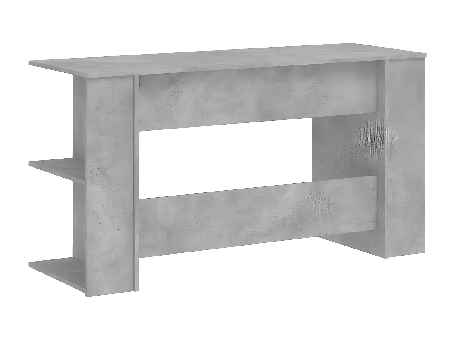 Bureau gris béton 140x50x75 cm bois d'ingénierie