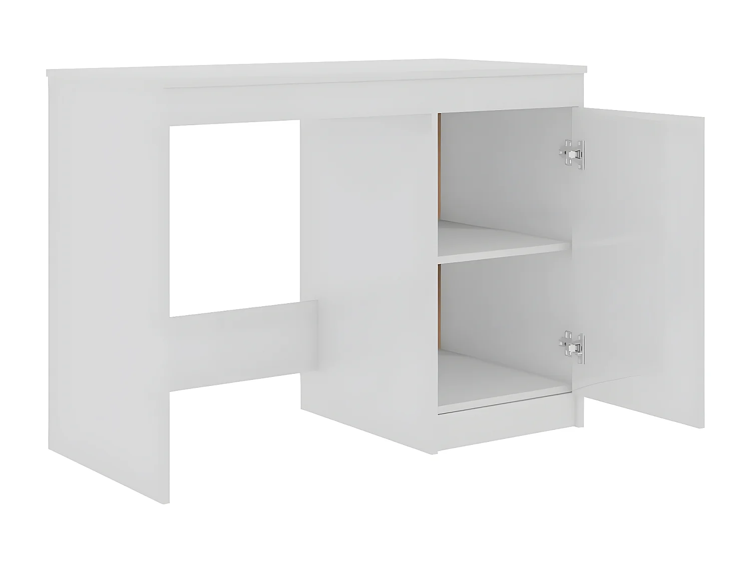 Bureau Blanc brillant 100x50x76 cm Aggloméré