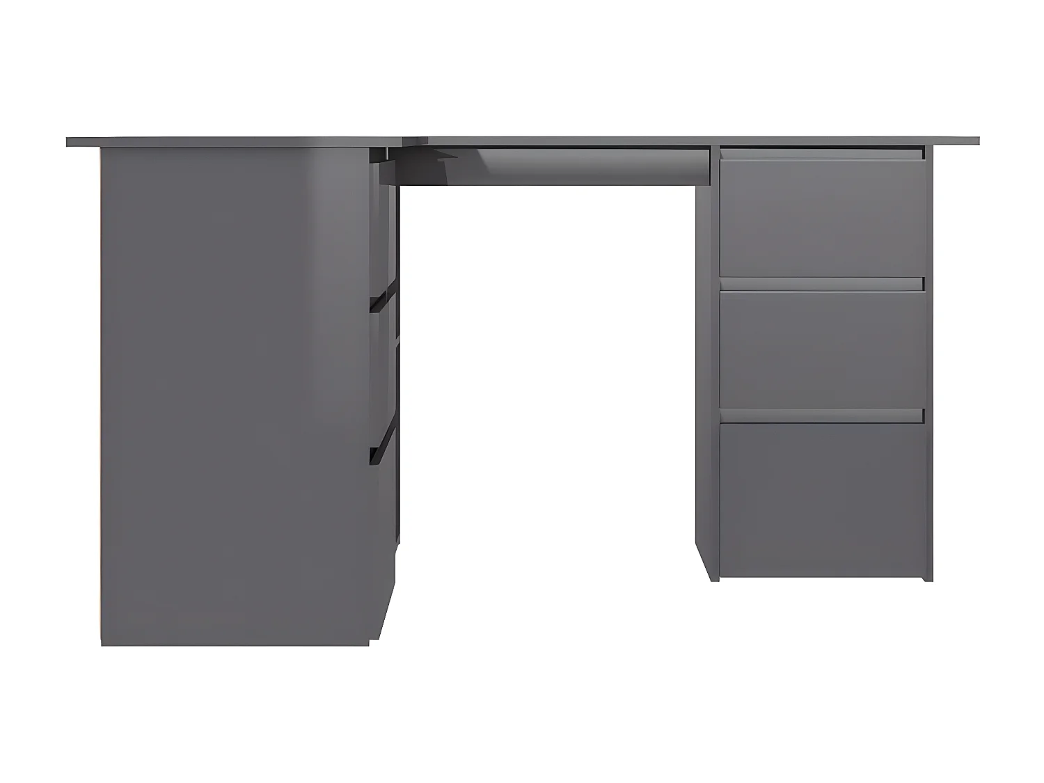 Bureau d'angle Gris brillant 145x100x76 cm Aggloméré