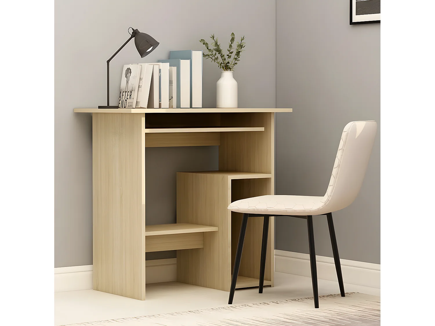 Bureau 80x45x74 cm bewerkt hout sonoma eikenkleurig