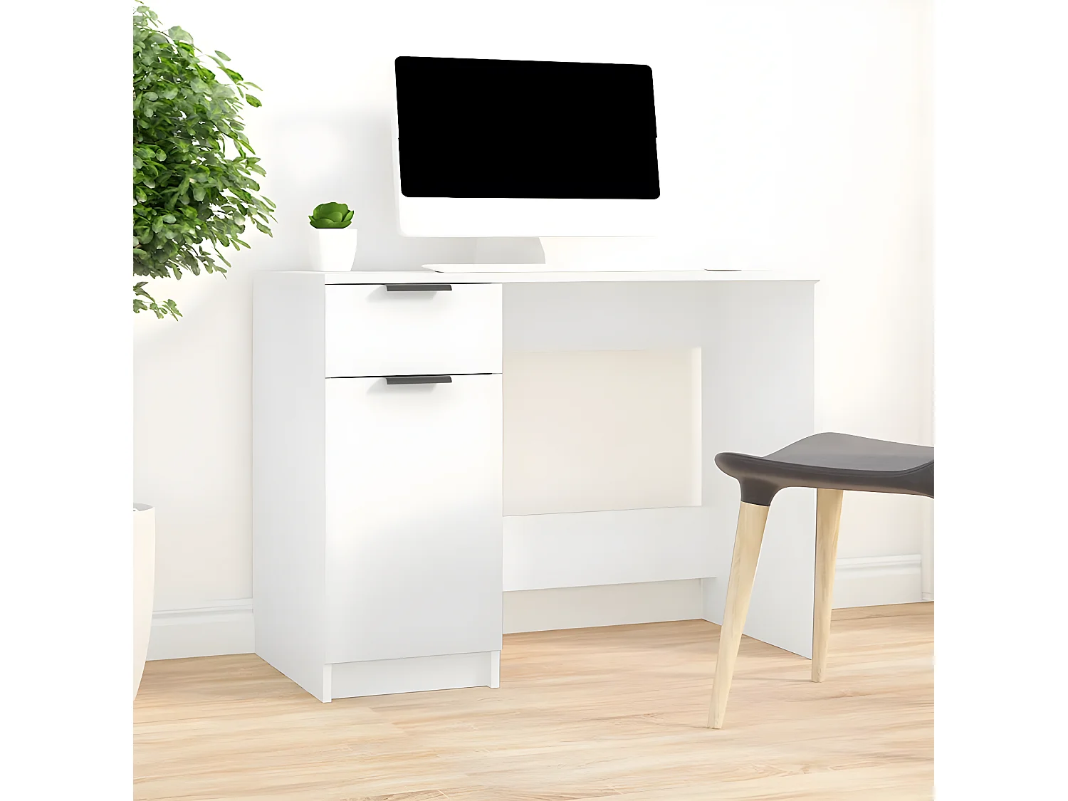 Bureau Blanc 100x50x75 cm Bois d'ingénierie