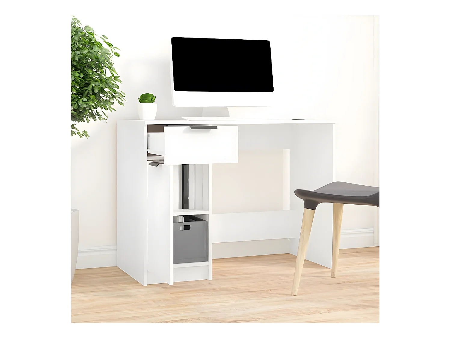 Bureau Blanc 100x50x75 cm Bois d'ingénierie