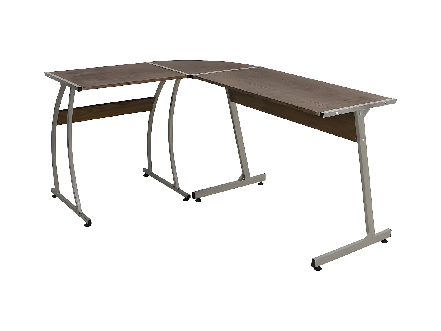 Bureau d'angle marron bois d'ingénierie