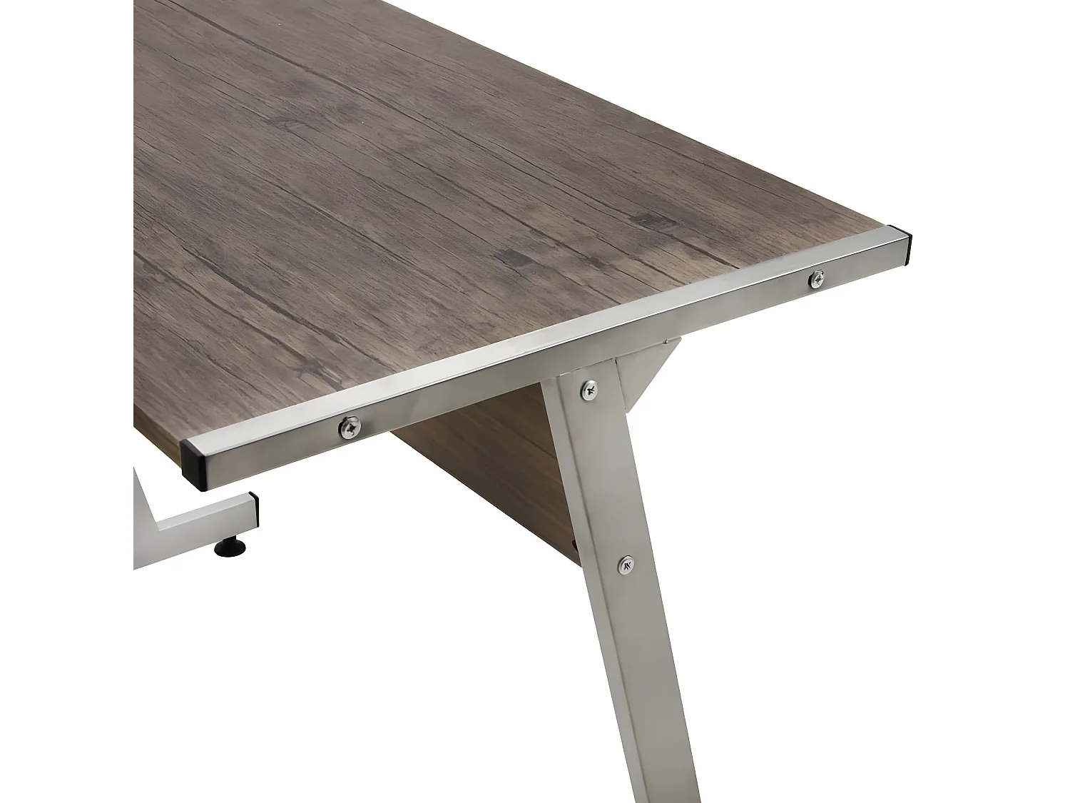 Bureau d'angle marron bois d'ingénierie