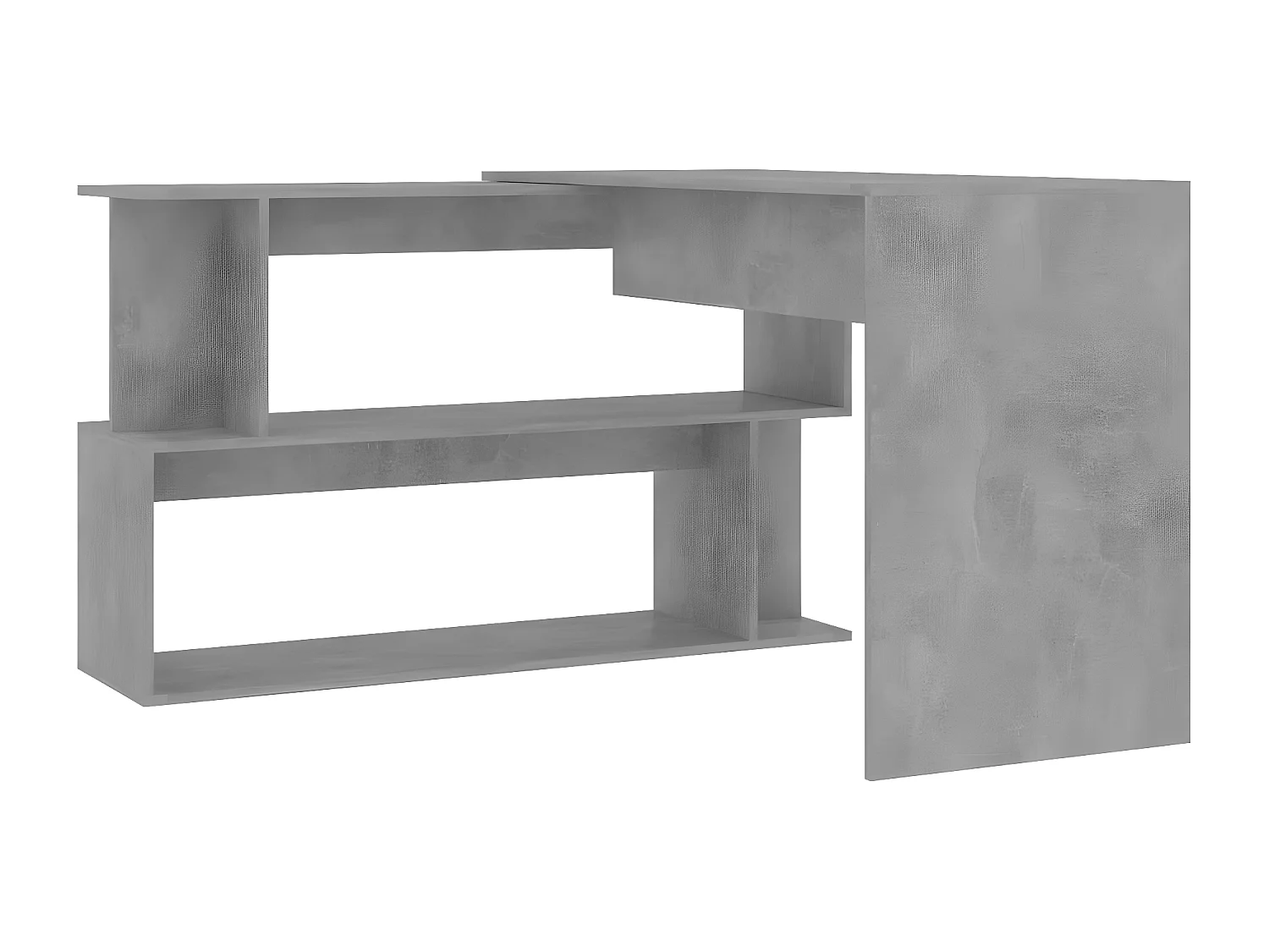 Bureau d'angle Gris béton 200x50x76 cm Aggloméré