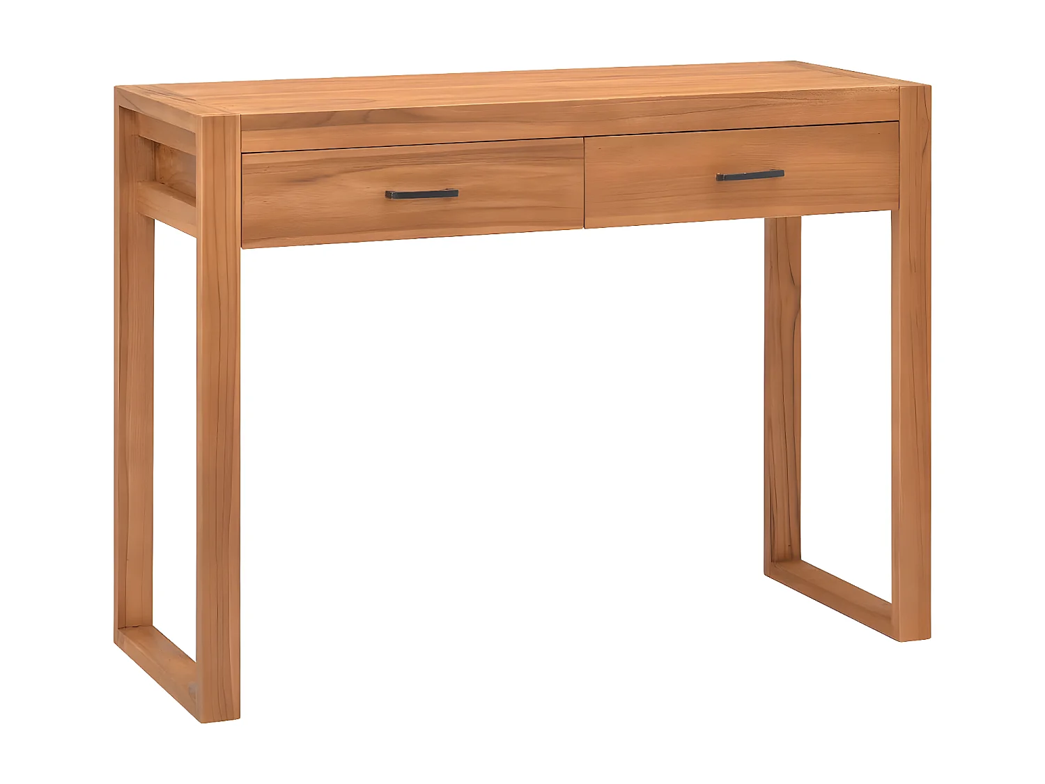 Escritorio con 2 cajones madera reciclada de teca 100x40x75 cm