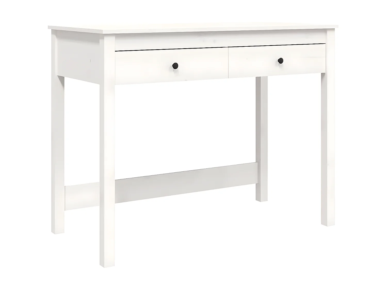 Secretária com gavetas 100x50x78 cm pinho maciço branco