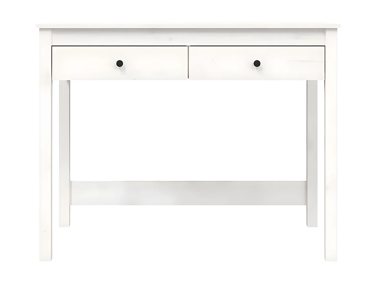 Secretária com gavetas 100x50x78 cm pinho maciço branco