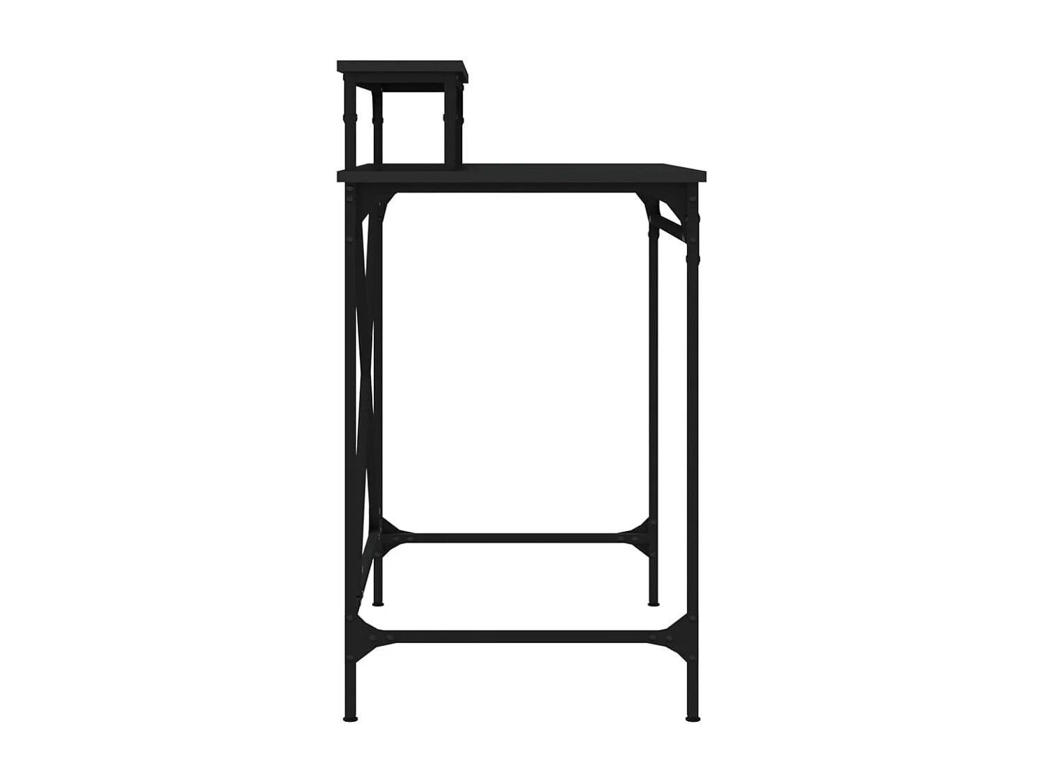 Bureau 80x50x90 cm bewerkt hout en ijzer zwart