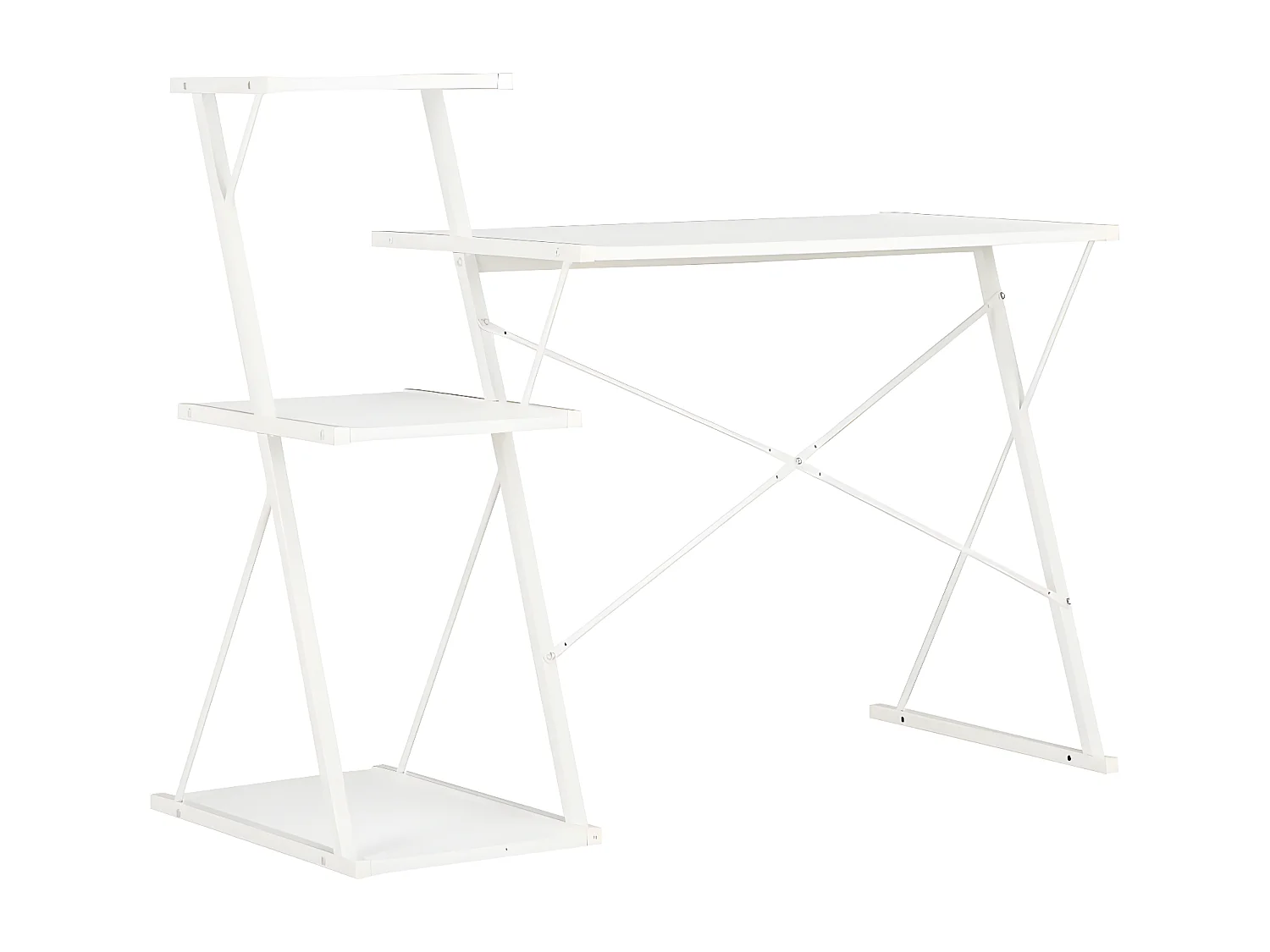 Bureau avec étagère Blanc 116x50x93 cm