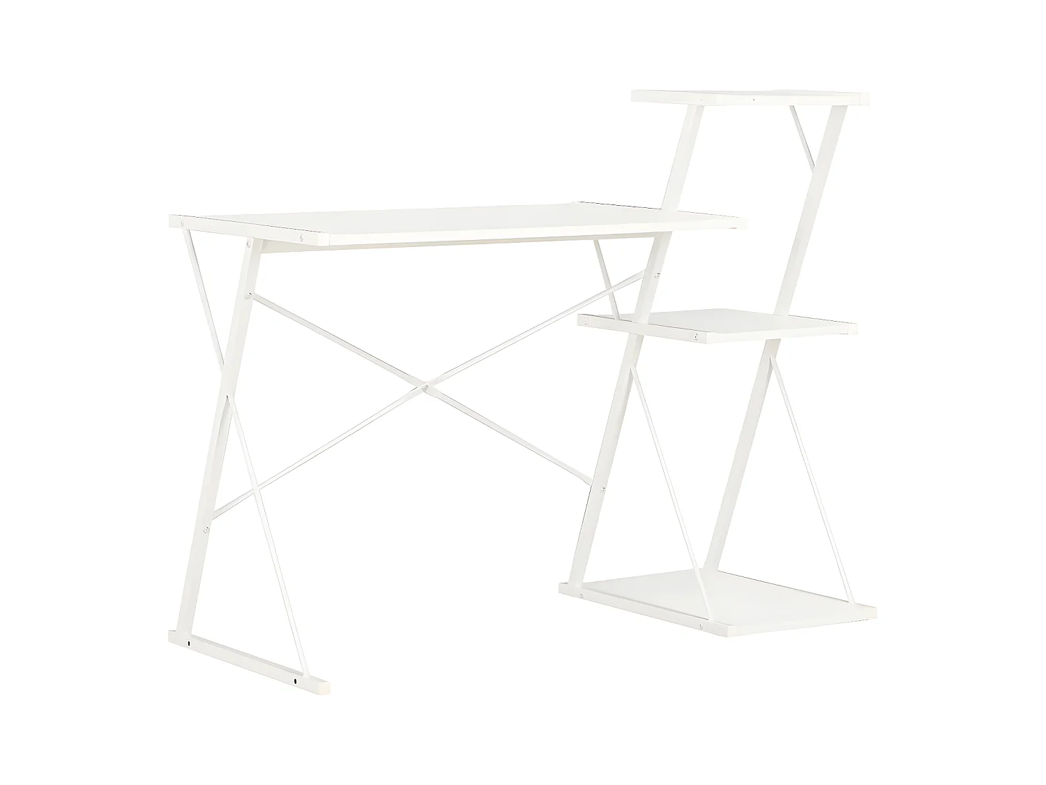 Bureau avec étagère Blanc 116x50x93 cm