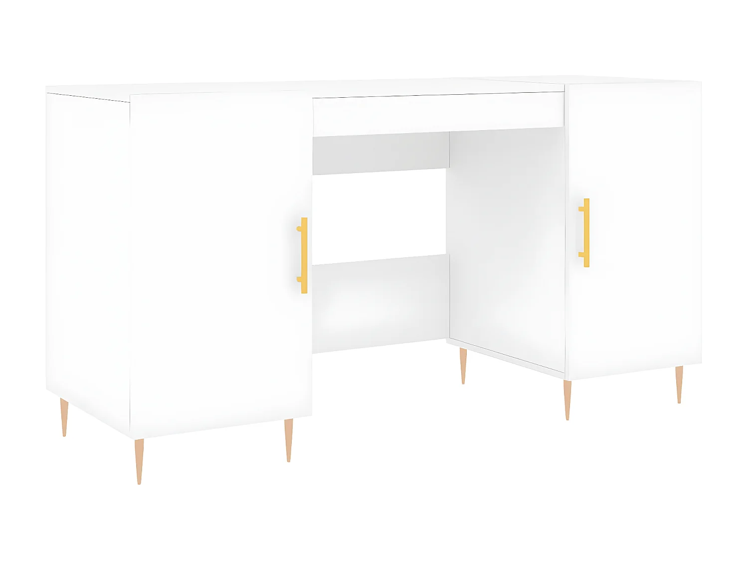 Bureau blanc 140x50x75 cm bois d'ingénierie
