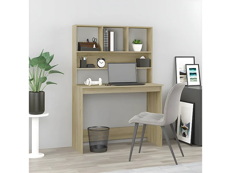 Bureau avec étagères Chêne sonoma 102x45x148 cm