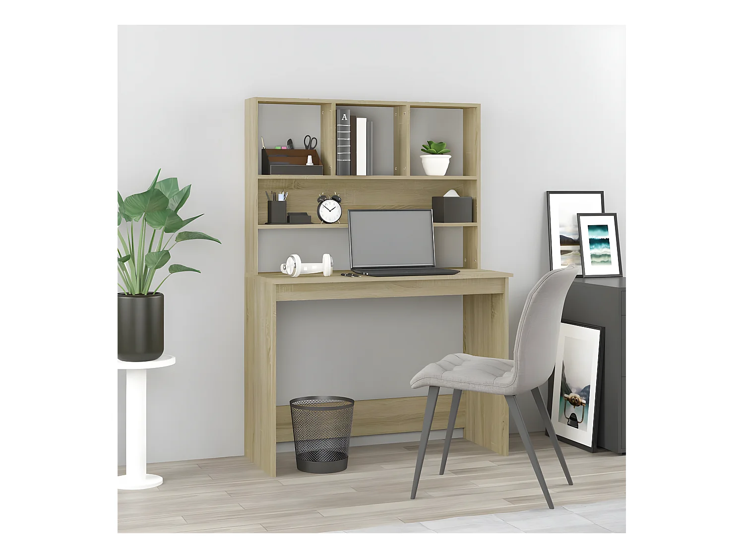 Bureau avec étagères Chêne sonoma 102x45x148 cm