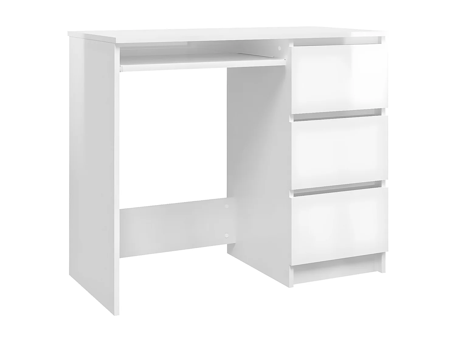 Bureau 90x45x76 cm bewerkt hout hoogglans wit