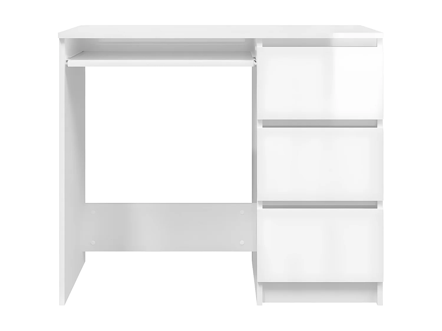 Bureau 90x45x76 cm bewerkt hout hoogglans wit