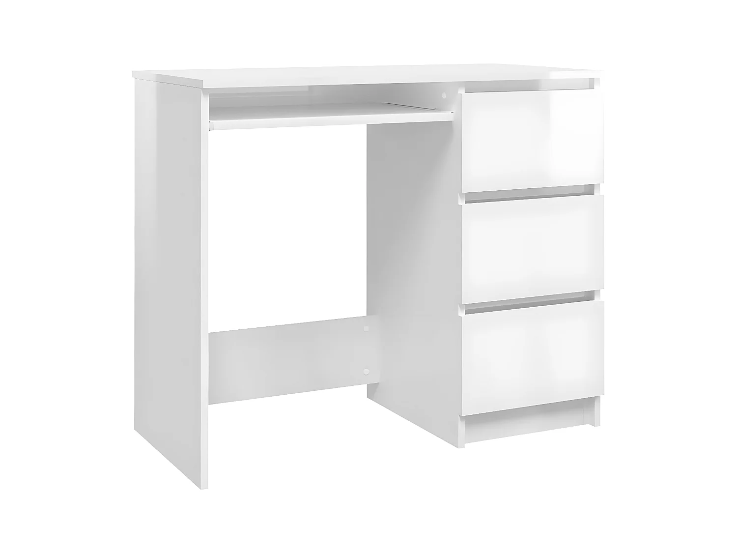Bureau Blanc brillant 90x45x76 cm Aggloméré
