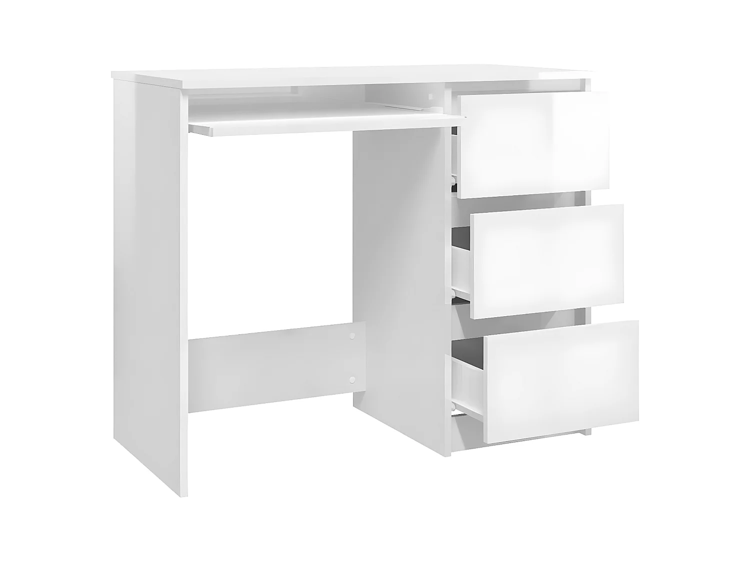 Bureau Blanc brillant 90x45x76 cm Aggloméré