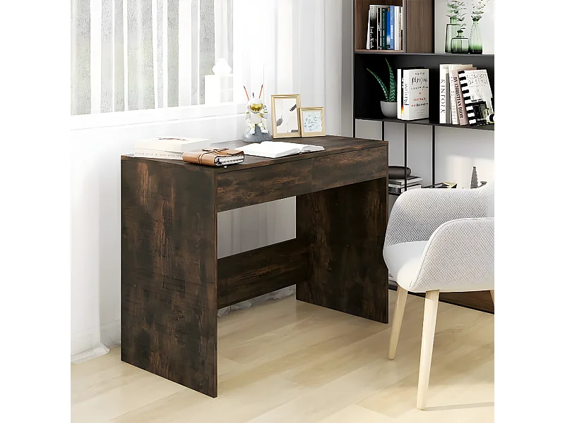 Escritorio madera de ingeniería roble ahumado 101x50x76,5 cm