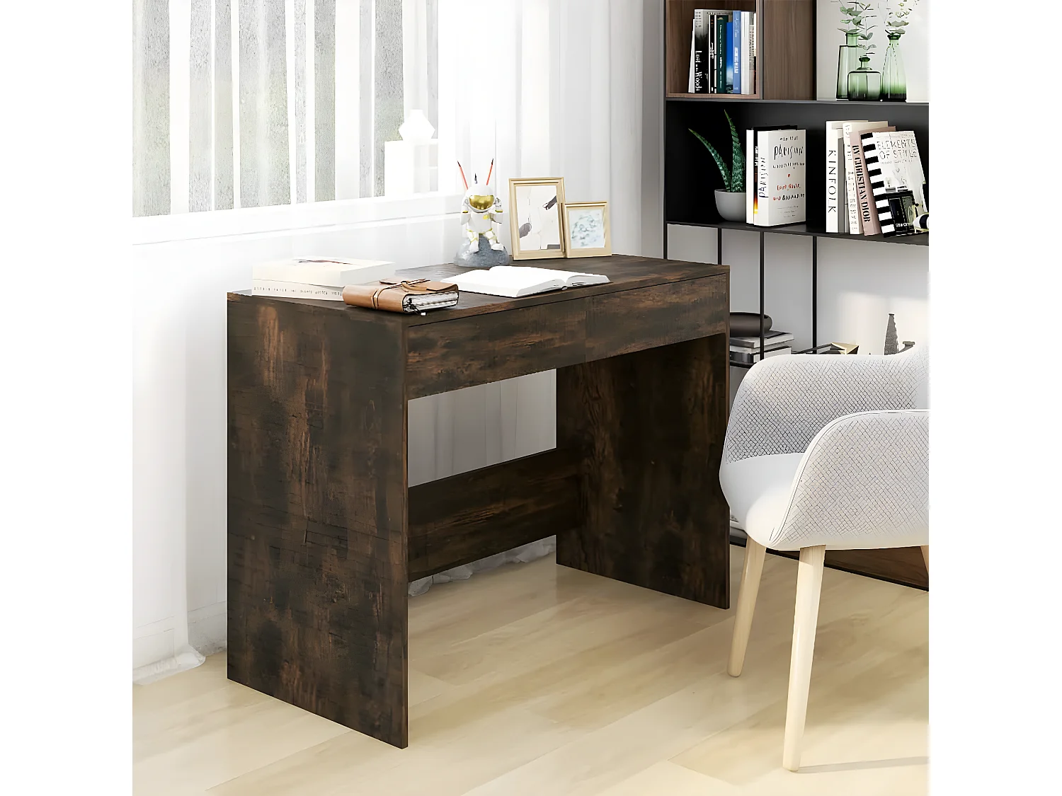 Bureau Chêne fumé 101x50x76,5 cm Aggloméré