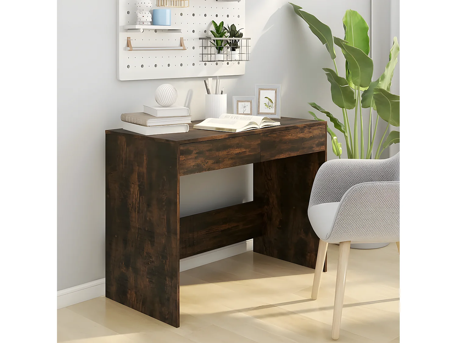 Bureau Chêne fumé 101x50x76,5 cm Aggloméré