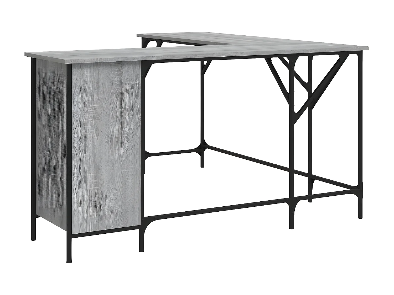 Bureau sonoma gris 141x141x75 cm bois d'ingénierie