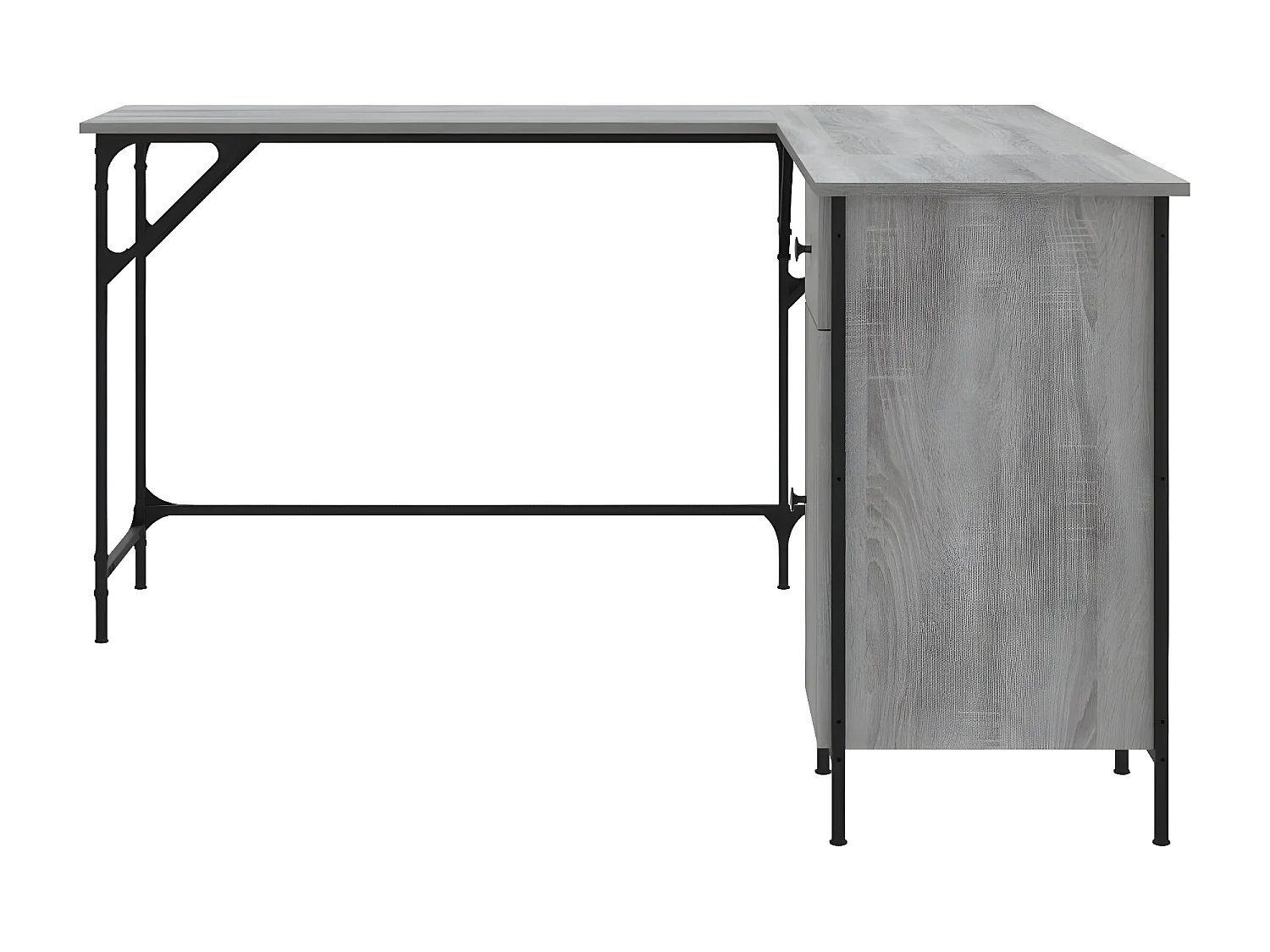 Bureau sonoma gris 141x141x75 cm bois d'ingénierie