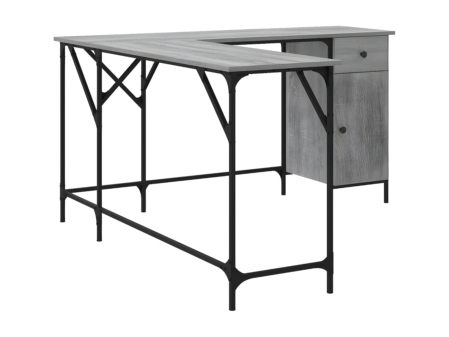 Bureau sonoma gris 141x141x75 cm bois d'ingénierie